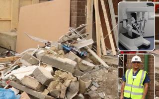 The construction of a new robotic and emergency maternity surgical theatre has begun at the University Hospital of North Tees