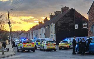 Police on the scene in Rodwell Street on Tuesday night