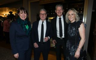 Labour Party Leader Sir Keir Starmer and Shadow Chancellor Rachel Reeves at The Northern Echo's BUSINESSiQ awards. Pictured with Steve Cram and his partner Allison Curbishley.