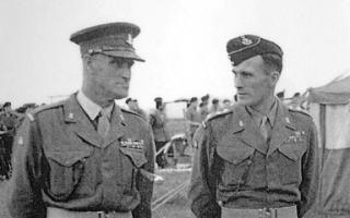 Man of medals: Company Sergeant Major Clarence ‘Lofty’ Peacock, left.