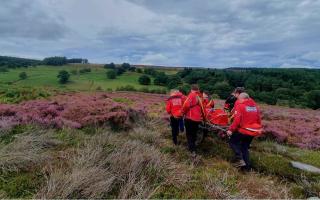Cleveland Mountain Rescue Team on their call out to help a man who had a medical incident at Square Corner near Osmotherley