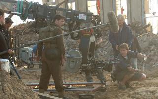 James McAvoy during the filming of Atonement