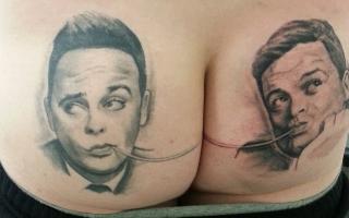 Lee Crane's cheeky tattoo of Ant and Dec