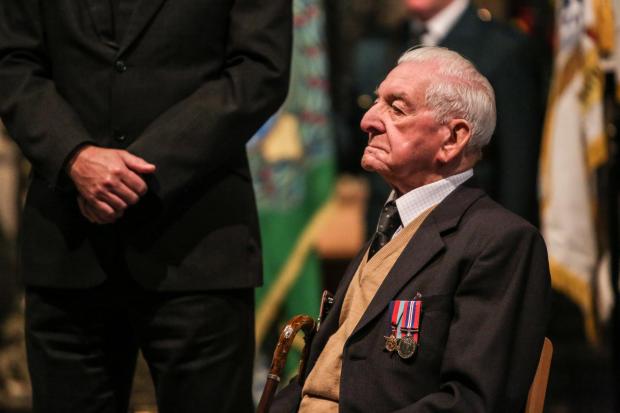 The Northern Echo: The announcement of programme for the 2017 Festival of Remembrance Concert at Durham Cathedral. VIP guest DLI veteran, 98 year old Harry Oliver. Picture: TOM BANKS