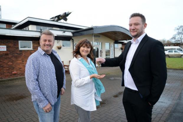 NEW: Durham Tees Hotel owners Andrew and Michelle Lyndon-Dykes with Gareth Smyth, Group Managing Director of Hilton Smythe