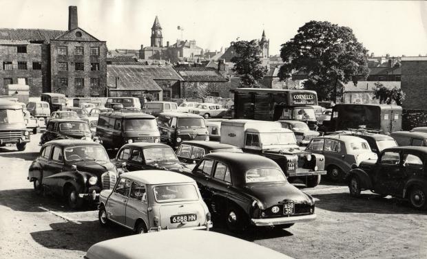The Northern Echo: ROUGH PARKING: We think this is at the rear of today's town hall, taken in September 1963, looking towards Bank Top station clocktower. The shabby, four-storey industrial building is the remains of Backhouses' textiles mill. Doesn't the New Co