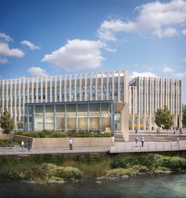The designs for Durham County Council's new headquarters on the Sands car park, Durham