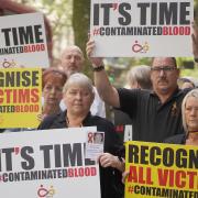 Campaigners, including Dave Farry from Ferryhill, inset, have been calling for compensation for people affected by the infected blood scandal