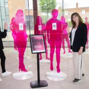 Jo Taylor (right) and Laura Ashurst at ‘The Darker Side of Pink’ exhibition which is on display at Treadmills in Northallerton until June 3
